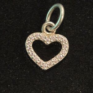 Pandora Elegant 925 Silver Heart Pendant With Pink CZ Accents